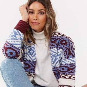 Forever 21 Aztec Purple Cardigan